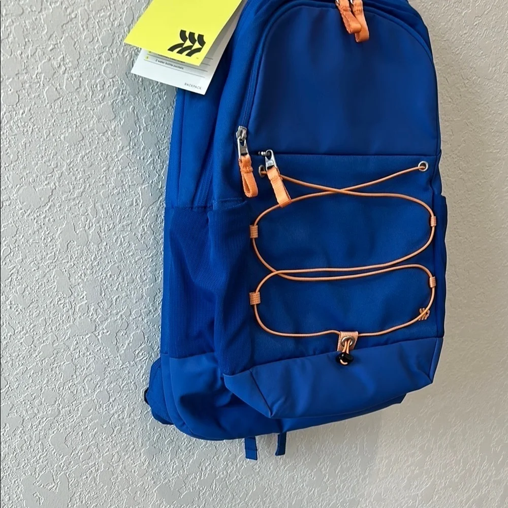 All in Motion Blue and Orange Sporty Backpack with Padded Straps